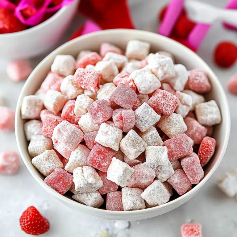 Valentines Strawberries Cream Puppy Chow Recipe