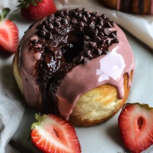 Chocolate Rolls With Strawberry Cream Cheese Frosting Recipe