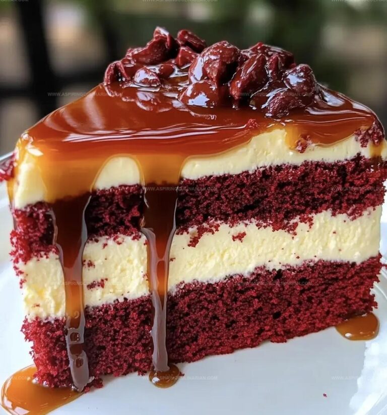 Red Velvet Cheesecake Cake With Caramel Drizzle Recipe