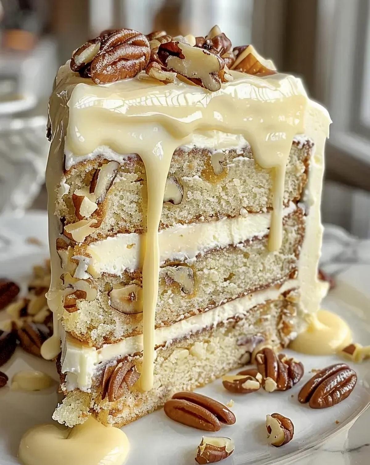White Chocolate Pecan Layer Cake Recipe
