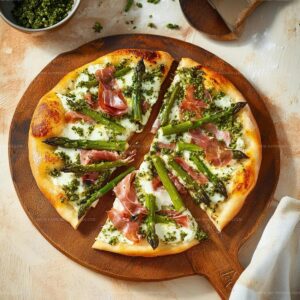 Asparagus Prosciutto White Pizza Recipe