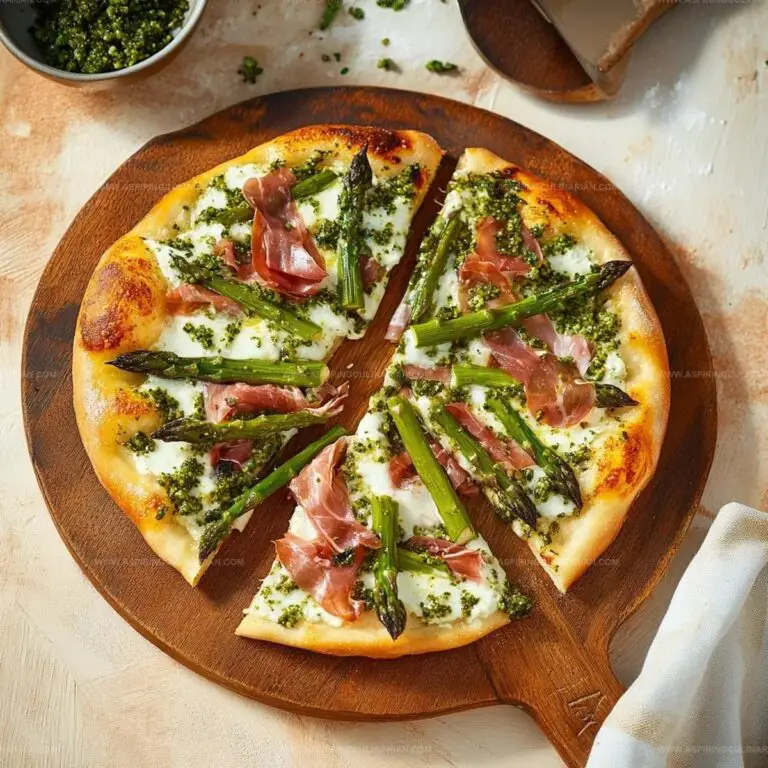 Asparagus Prosciutto White Pizza Recipe
