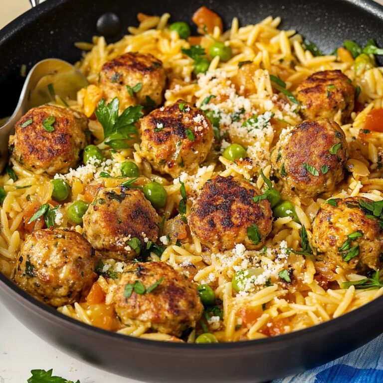 Mediterranean Chicken Meatballs Orzo Recipe
