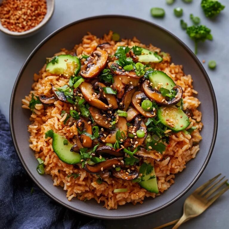 Crispy Rice Gochujang Mushrooms Recipe