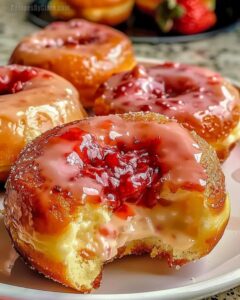 Strawberry Cheesecake Stuffed Donuts Recipe
