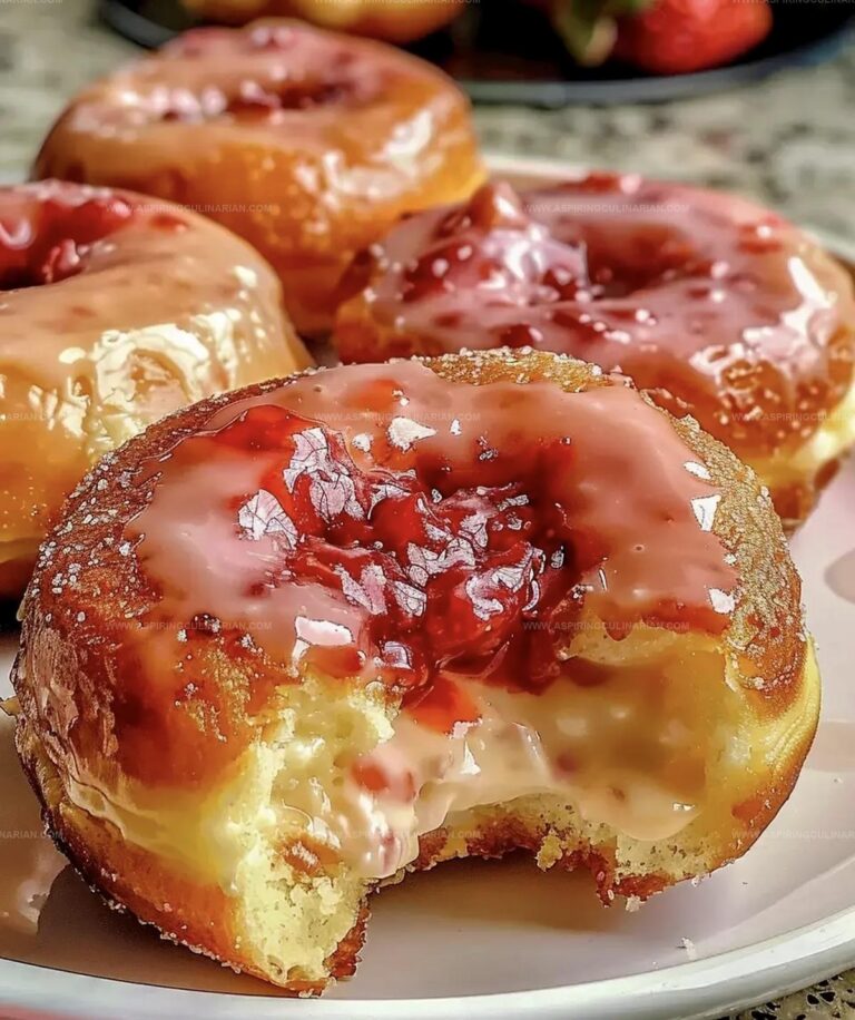 Strawberry Cheesecake Stuffed Donuts Recipe
