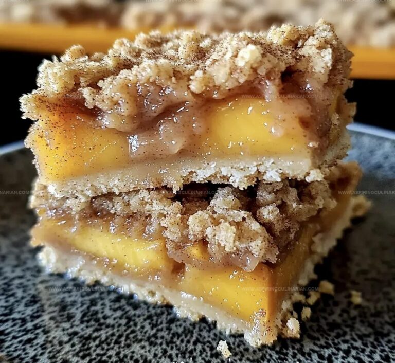 Cinnamon Peach Crumble Bars Recipe