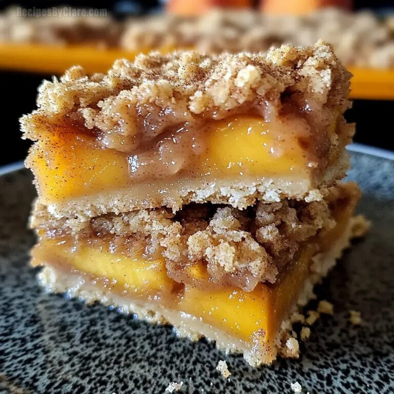 Cinnamon Peach Crumble Bars Recipe
