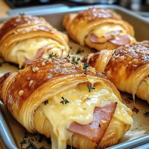 Baked Ham And Cheese Croissants Recipe