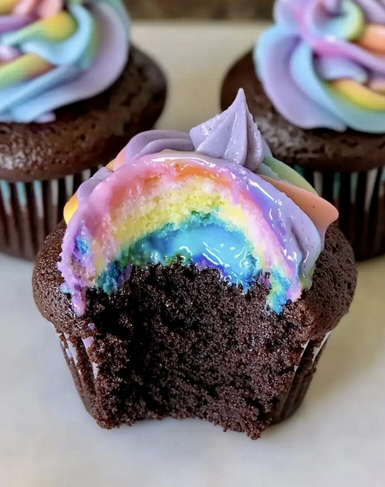 Magical Chocolate Rainbow Cupcakes Recipe
