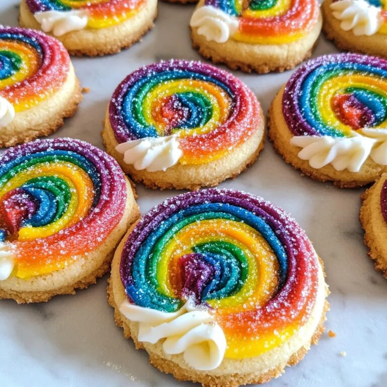 Piped Rainbow Shortbread Cookies Recipe