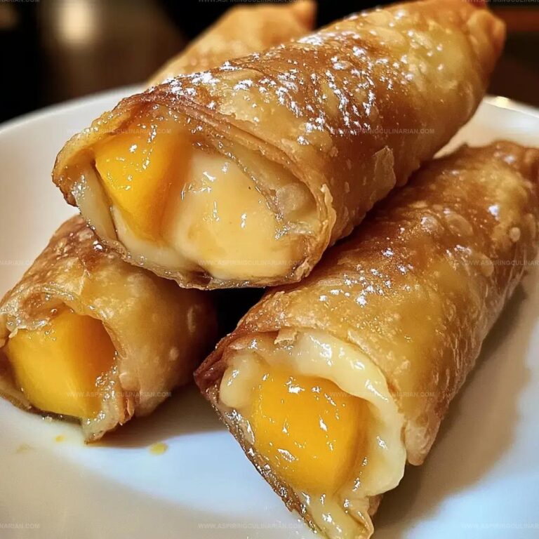 Peach Cobbler Egg Rolls Recipe