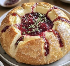 Cranberry Baked Brie Bread Bowl Recipe
