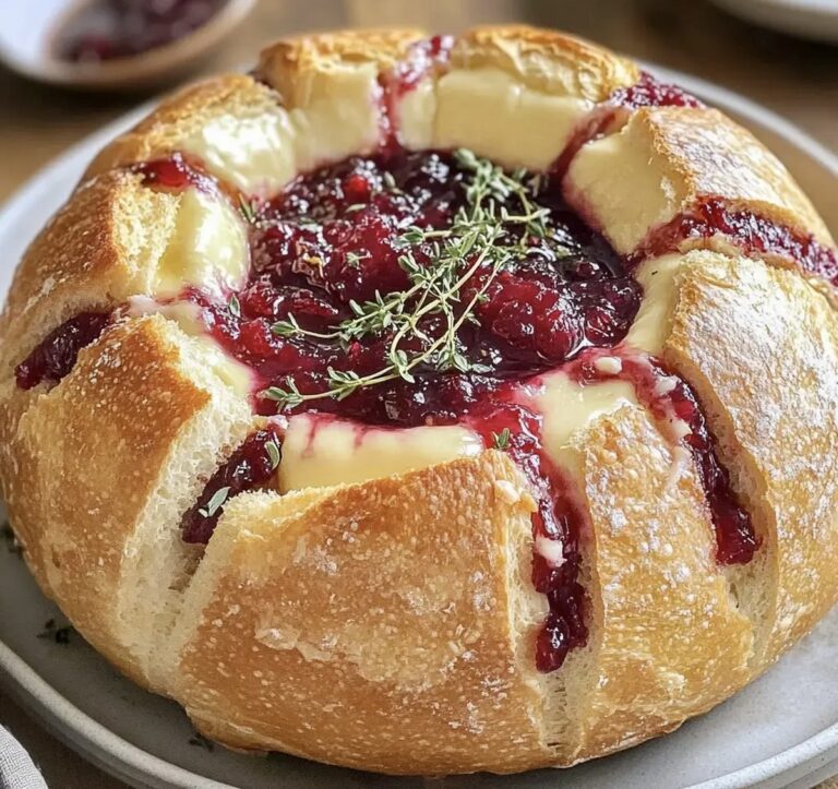 Cranberry Baked Brie Bread Bowl Recipe