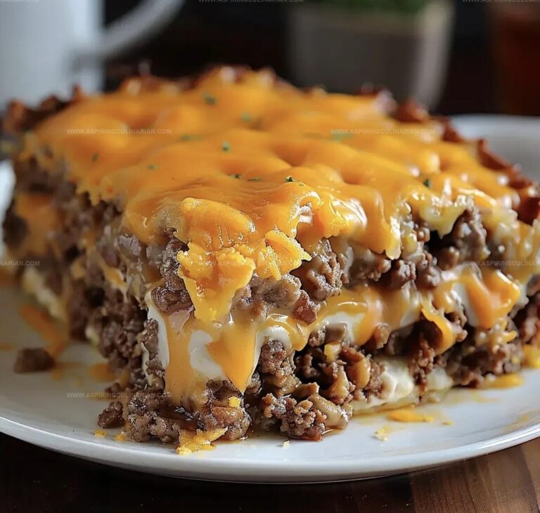 Upside-down Cheesy Beef Cake Recipe