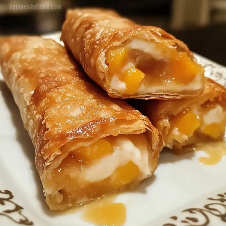 Peach Cobbler Cheesecake Egg Rolls Recipe