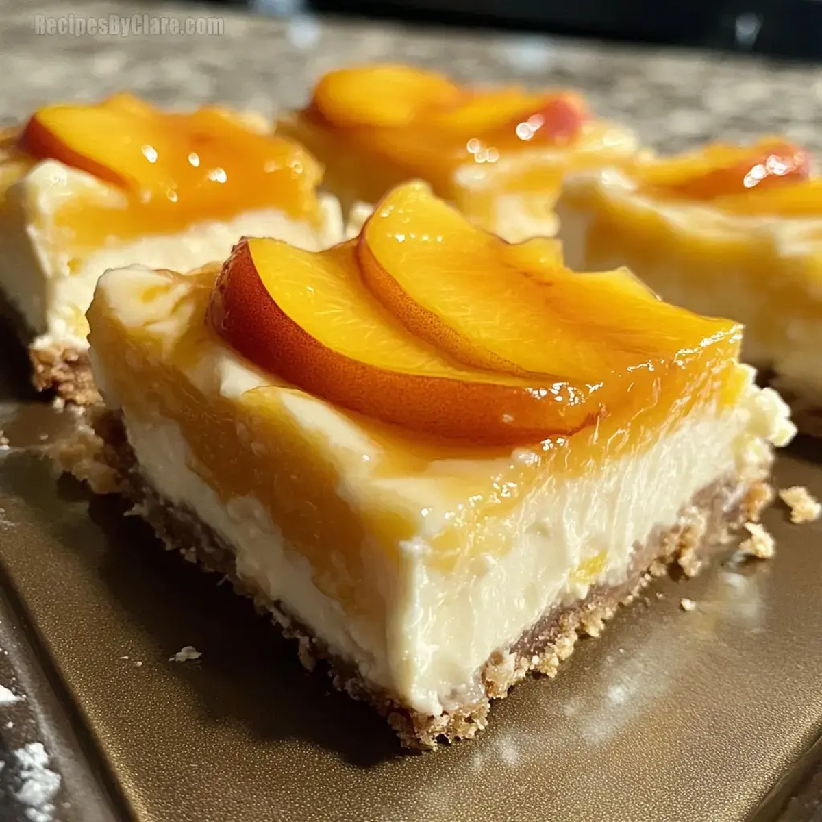 Peaches And Cream Cheesecake Bars Recipe