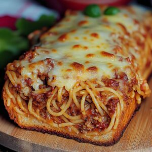 Spaghetti Stuffed Garlic Bread Recipe