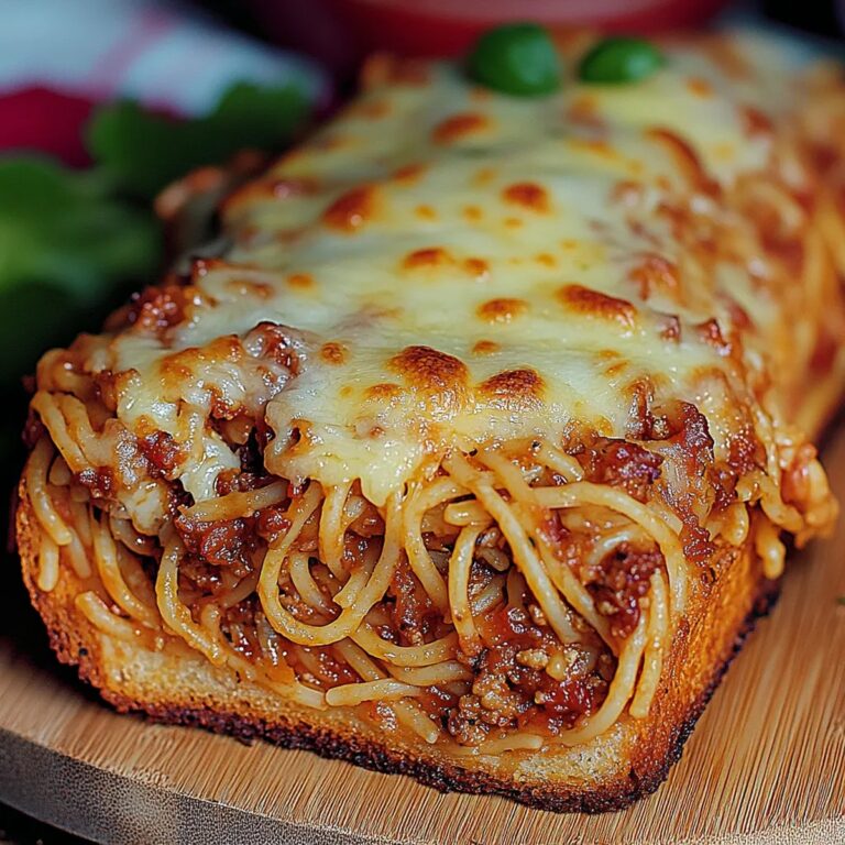 Spaghetti Stuffed Garlic Bread Recipe