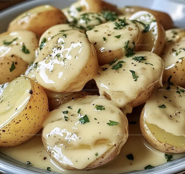 Creamy Garlic Sauce Baby Potatoes Recipe
