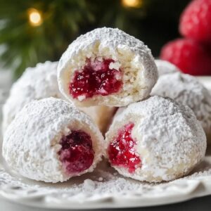 Raspberry Almond Snowballs Recipe