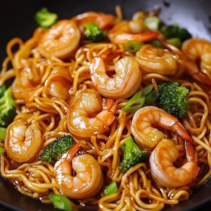 Honey Garlic Shrimp Chow Mein Recipe