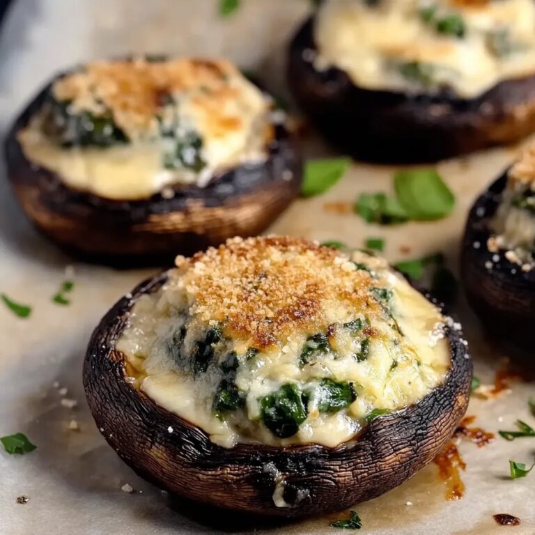 Spinach And Cheese Stuffed Portobello Mushrooms Recipe