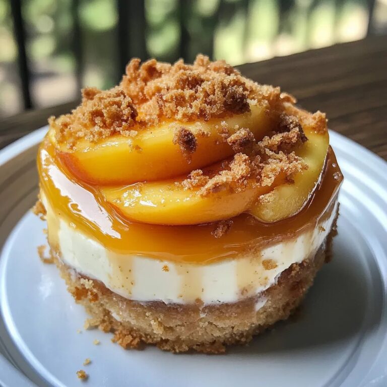 Stuffed Peach Cobbler Mini Cheesecakes Recipe