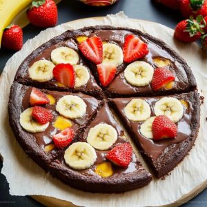 Chocolate Peanut Butter Brownie Pizza Recipe
