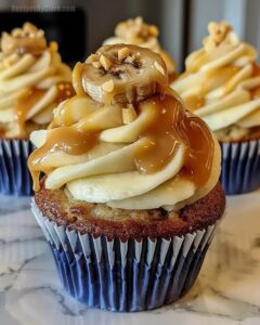 Banana Caramel Peanut Butter Cupcakes Recipe