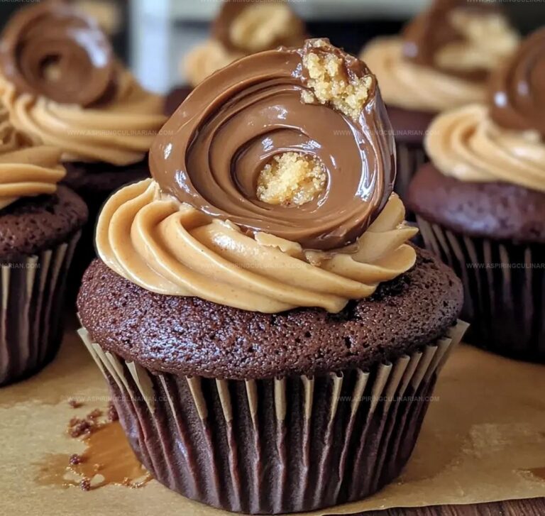 Chocolate Peanut Butter Volcano Cupcakes Recipe
