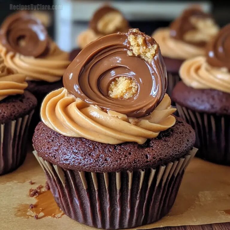 Chocolate Peanut Butter Volcano Cupcakes Recipe