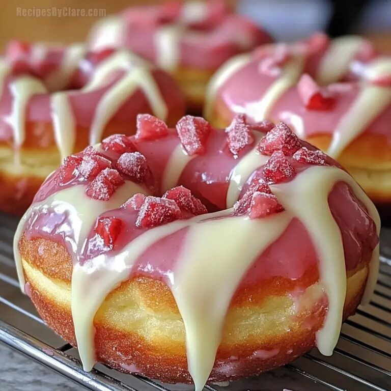 White Chocolate Strawberry Cream Donuts Recipe