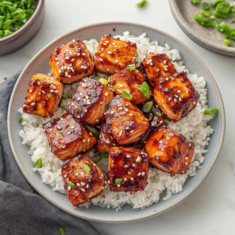 Easy Honey Garlic Salmon Bites Recipe