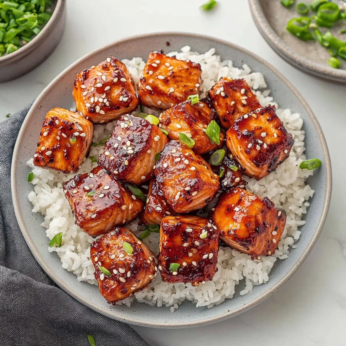 Easy Honey Garlic Salmon Bites Recipe