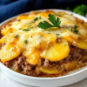 Cheesy Hamburger Potato Casserole Recipe