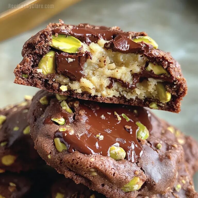 Pistachio Filled Chunky Chocolate Cookies Recipe