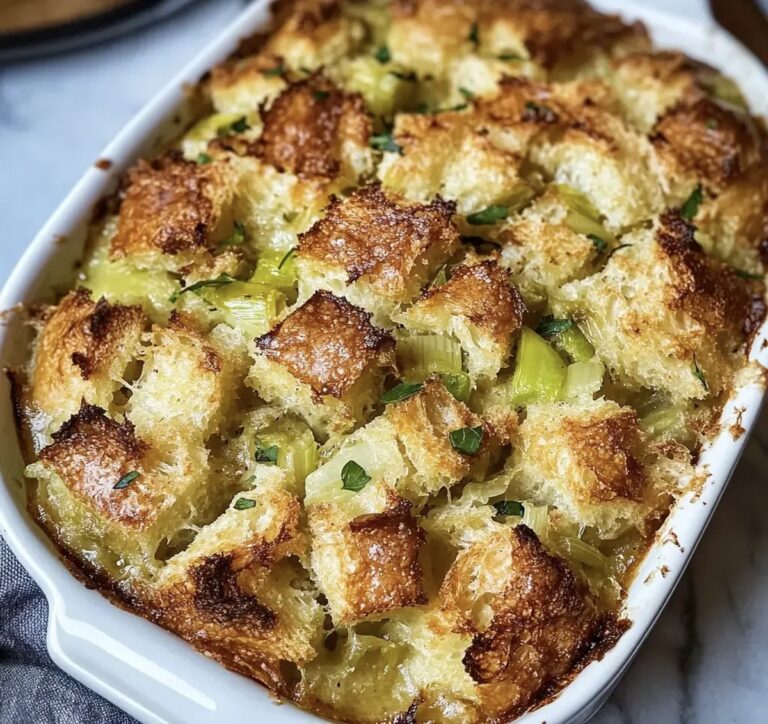 Savory Leek Bread Pudding Recipe