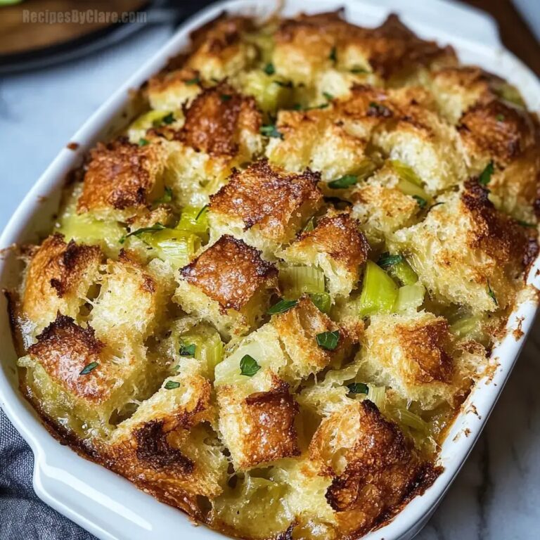 Savory Leek Bread Pudding Recipe