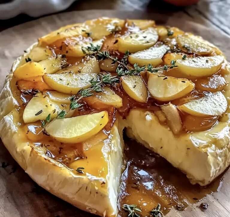 Golden Baked Brie Caramelized Apples Thyme Recipe