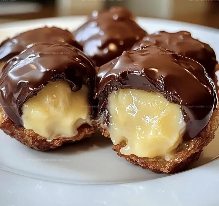Chocolate Covered Banana Pudding Stuffed Puffs Recipe