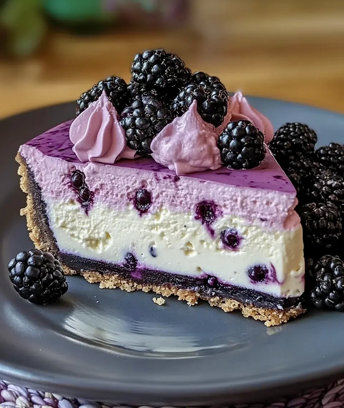 White Chocolate Blackberry Mousse Cheesecake Recipe