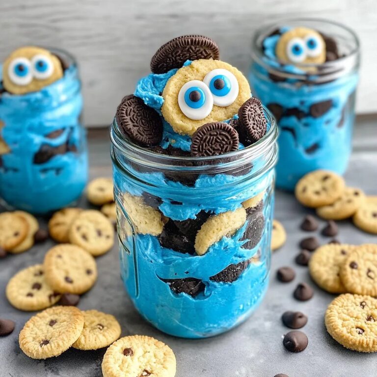 Cookie Monster Cake Jars Recipe