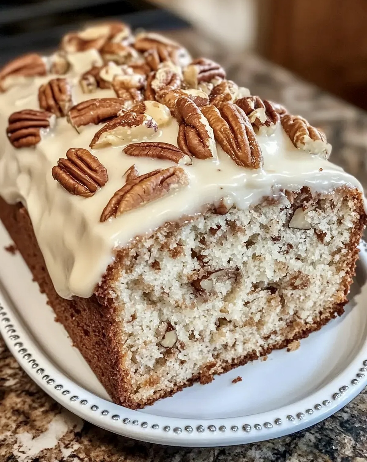Butter Pecan Cake Loaf Cream Cheese Icing Recipe