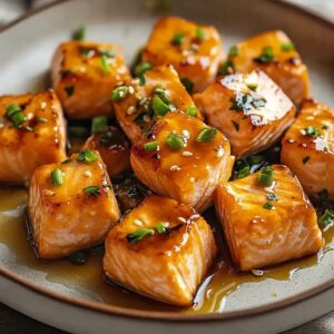 Honey Garlic Salmon Bites Recipe