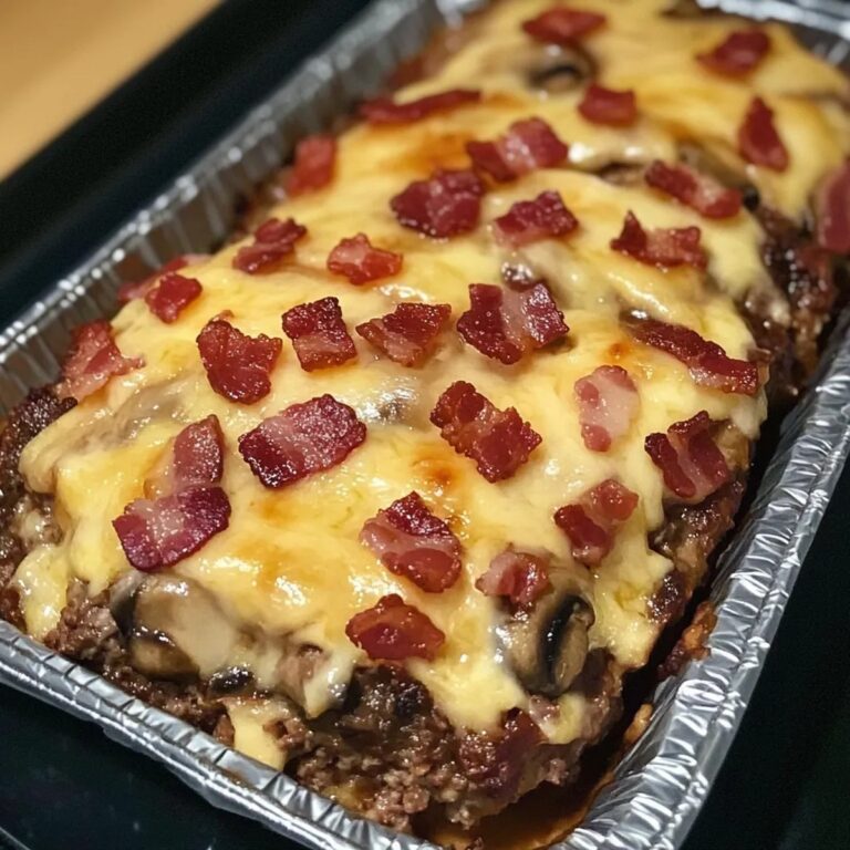 Bacon Mushroom Swiss Meatloaf Recipe