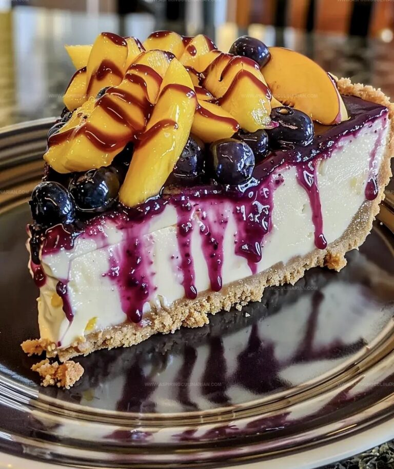 No Bake Peach Blueberry Cheesecake Recipe