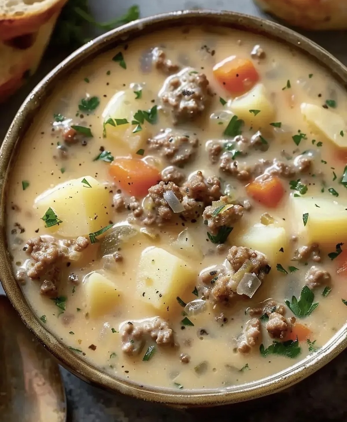 Creamy Hamburger Potato Soup Recipe
