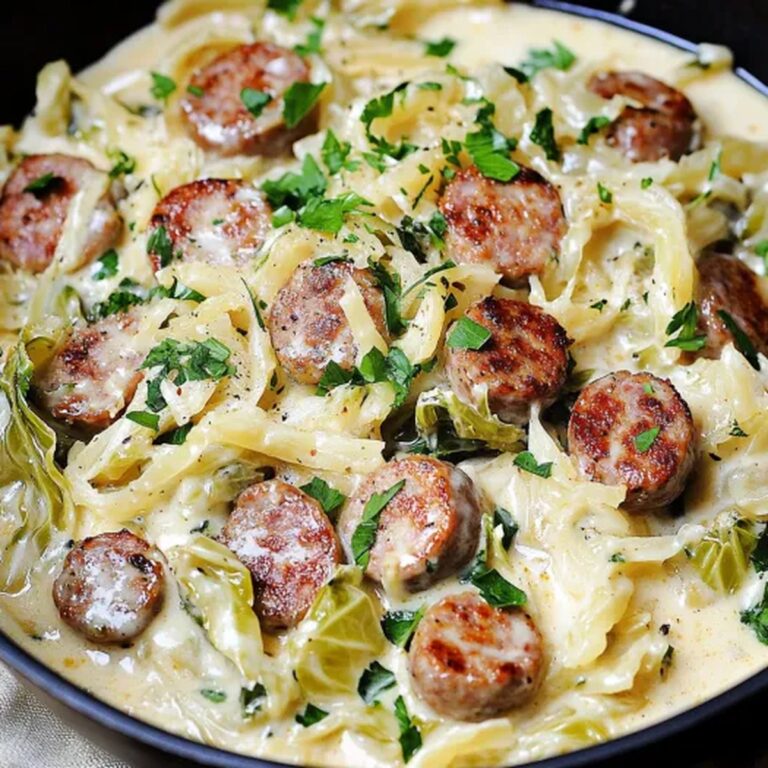 Cajun Sausage Cabbage Alfredo Recipe