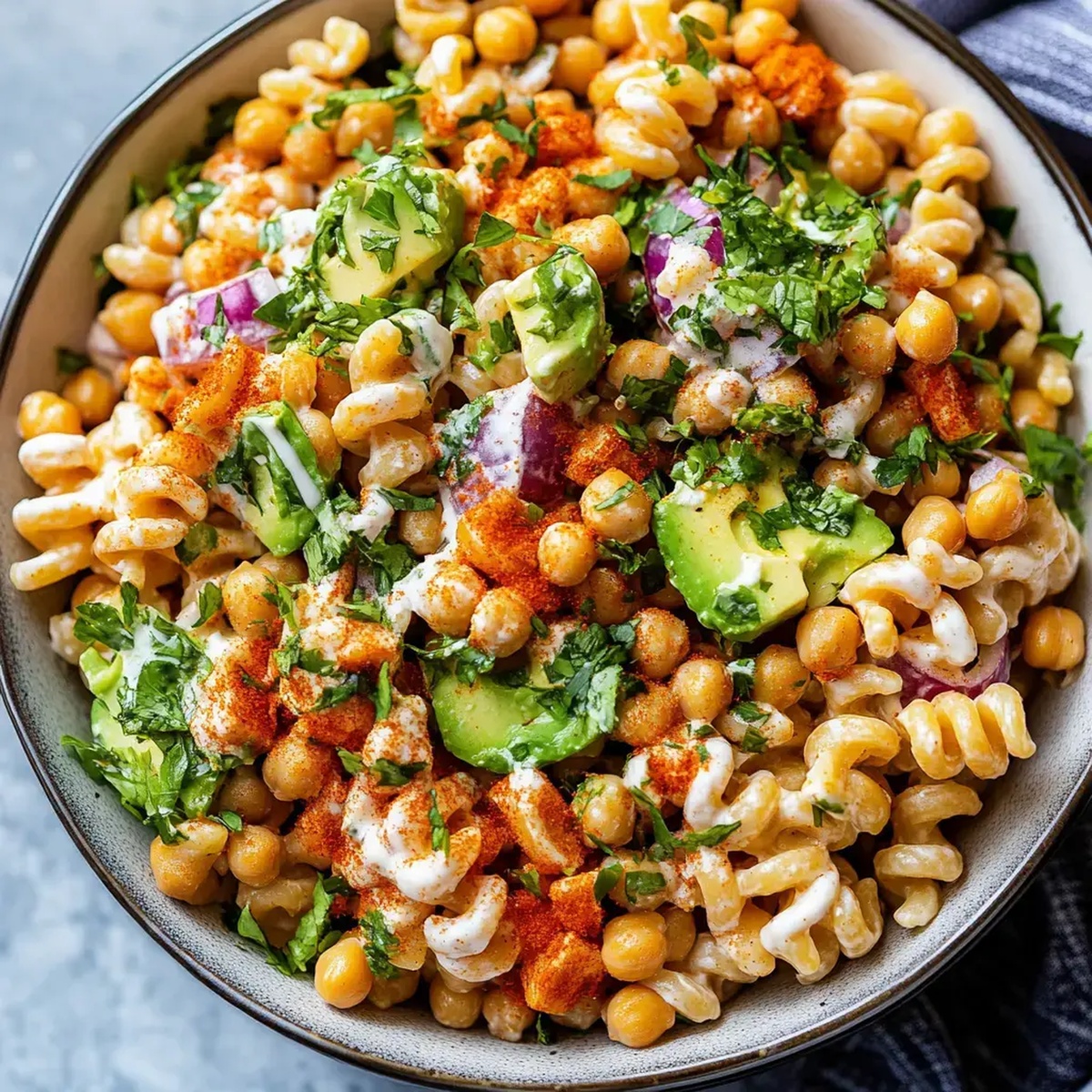 Buffalo Chickpea Pasta Salad Recipe